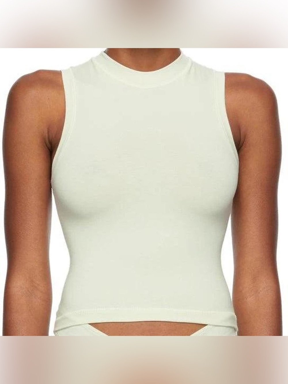 Women’s SKIMS Cotton Jersey Mock Neck Tank Top in Bone size Large